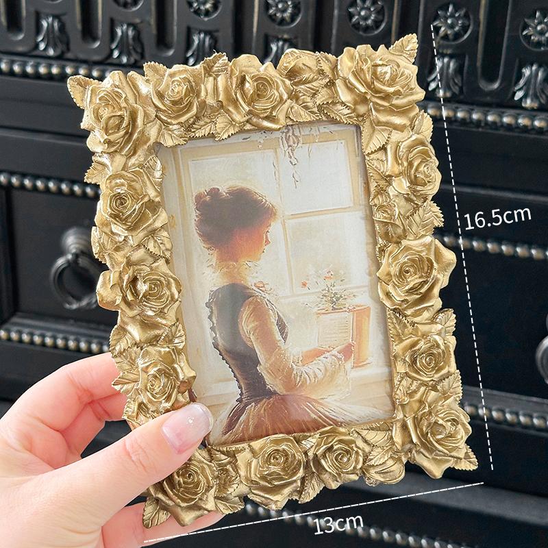 

New Pattern Vintage Rose Palace Style Photo Frame Series Bedroom Living Room Desktop Ornament Hanging Decoration Home Decor