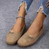 Women's Round Toe Loafers Large Size Retro Comfortable Soft Sole Flats Lightweight Breathable Daily Outdoor Slip On Casual Shoes