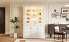 N625P293053054055W)Vetrina con LED, 4 Cassetti e 5 Ante, 21 Scomparti, Mobile Soggiorno, MDF, 119,5*40*180cm