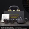 Purple Clay Kung Fu Teapot Set: Includes One Teapot, Six Cups, and Tray - Luxurious Retro Design for Home Tea Brewing