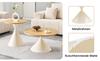 Hourglass Series 2-Piece Coffee Tables with Conical Shape, Melamine Tabletop in Wood Look + Cream Metal Base, Stackable, Living Room, Bedroom & Office