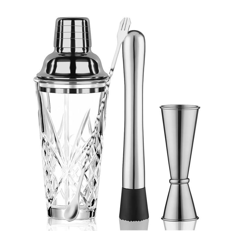 Glass Cocktail Shaker Set