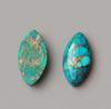 Copper Turquoise Marquise Cabochons, Blue Green Turquoise Gemstone Cabs, Matrix Turquoise Stones, Jewelry Making Supplies