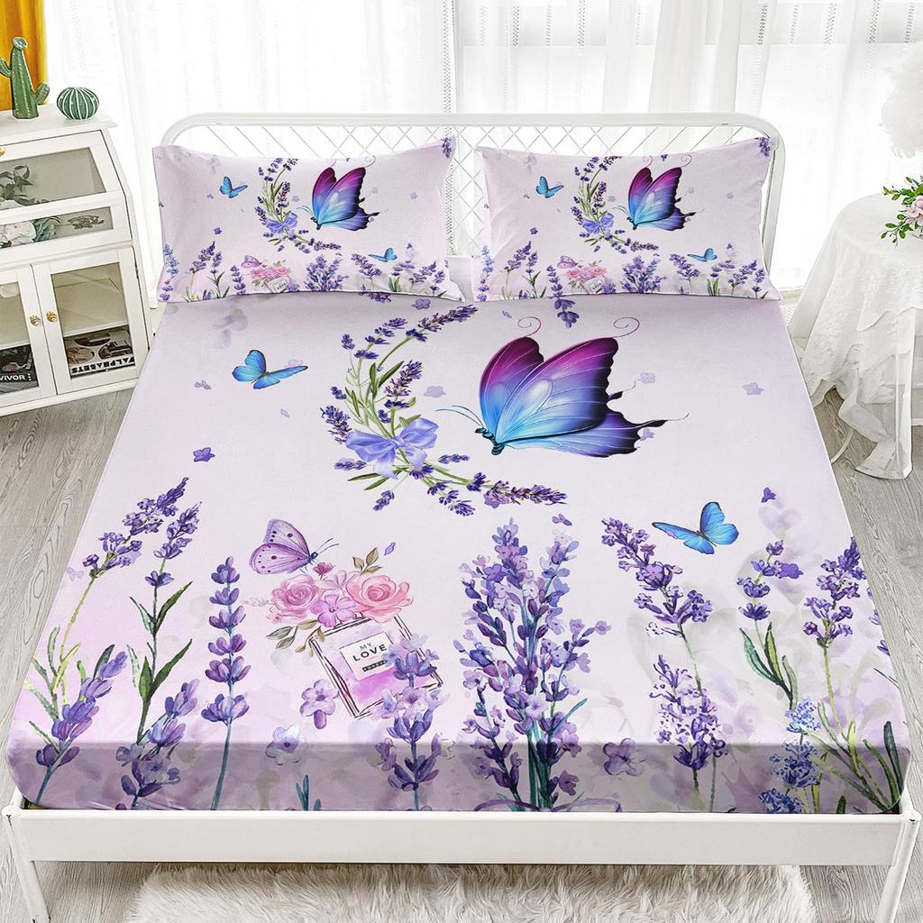 Beautiful Butterfly Pattern Mattress Three-Piece Digital Printing Bedding Mattress Three-Piece Set Small And Fresh