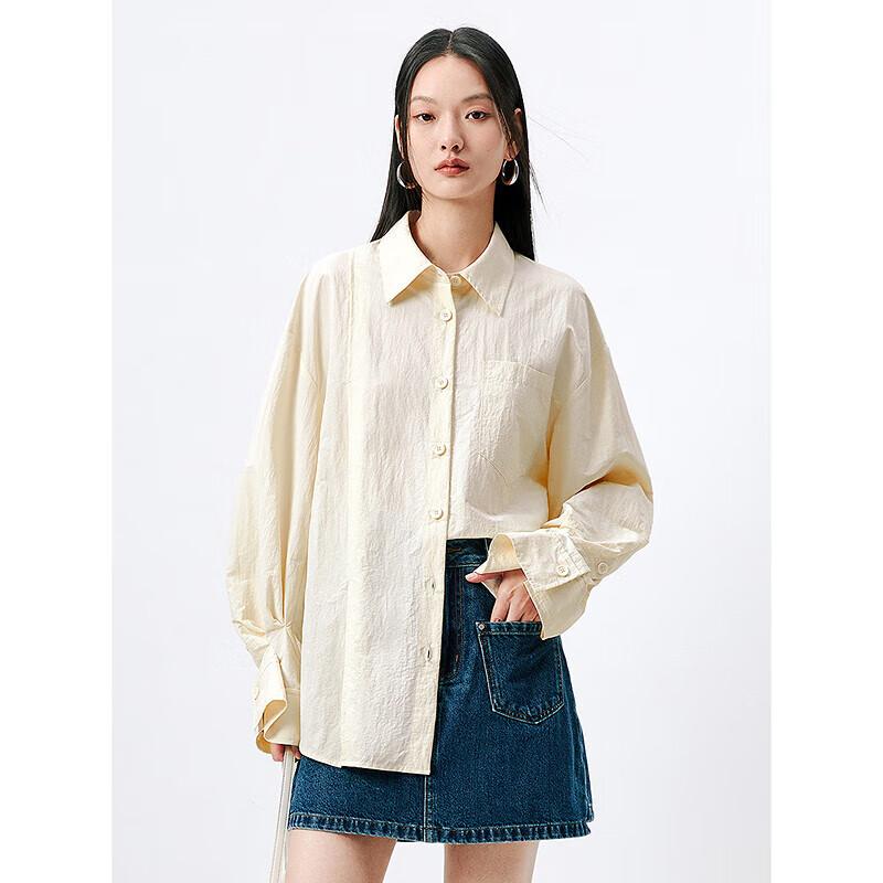 PEACEBIRD Women s Folded Sleeve Sun Protection Shirt S