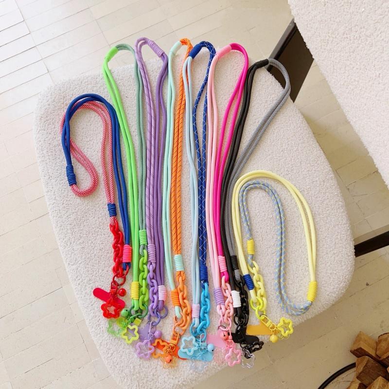 Y2k Korea Cute Star Bell Nylon Diagonal Span Rope Mobile Phone Anti-lost Thickened Halter Chain Outdoor Phone Long Lanyard Chain