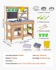 Mud Kitchen, Outdoor Mud Kitchen for Kids, Wood Outdoor Play Kitchens with Stoves, Hooks, Sinks, Planting Shovels, Spatulas, Handle, Cookware Pots and