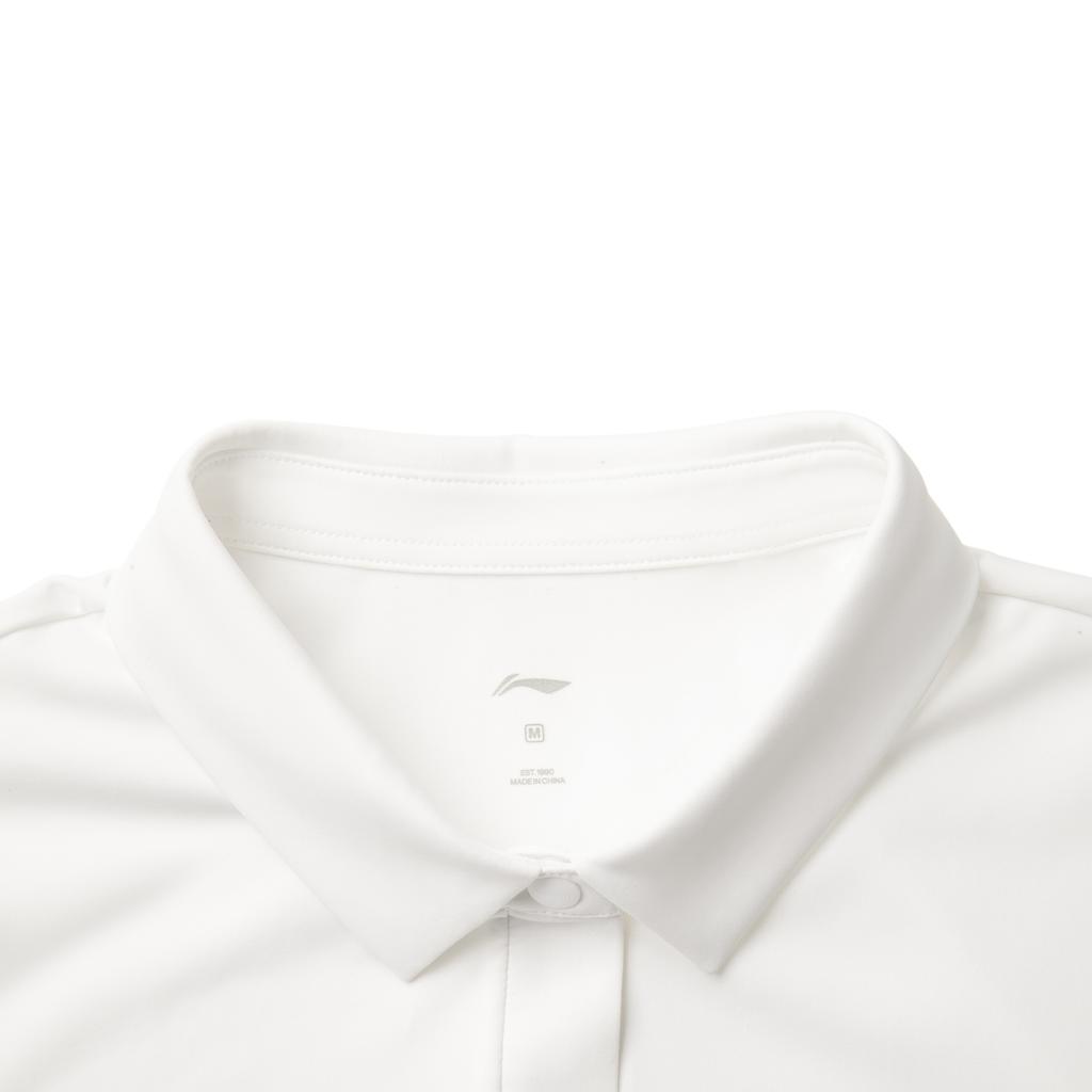 Li-Ning Soft And Comfortable Breathable Solid Color Versatile Short Sleeve Polo Shirt Women tops White APLV294-5
