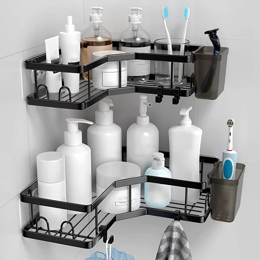 Bathroom & Shower Storage Solution Space Saving Rack Adhesive Shower Shelf Corner Rack Efficient & Functional Shelf