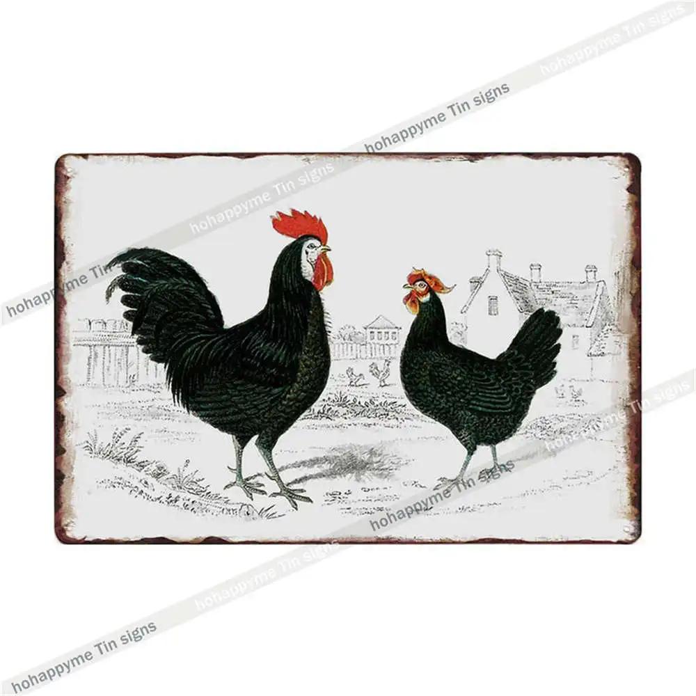 Welcome To The Funny Farm Metal Plate Tin Sign Rooster Decorative Chicken Coop Farmhouse Wall Art Iron Poster Home Decor 20x30cm