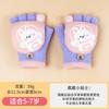 Boys Winter Knitting Cute Dinosaur Kindergarten Half Finger Flip Writing Cold Wool Children's Warm Gloves