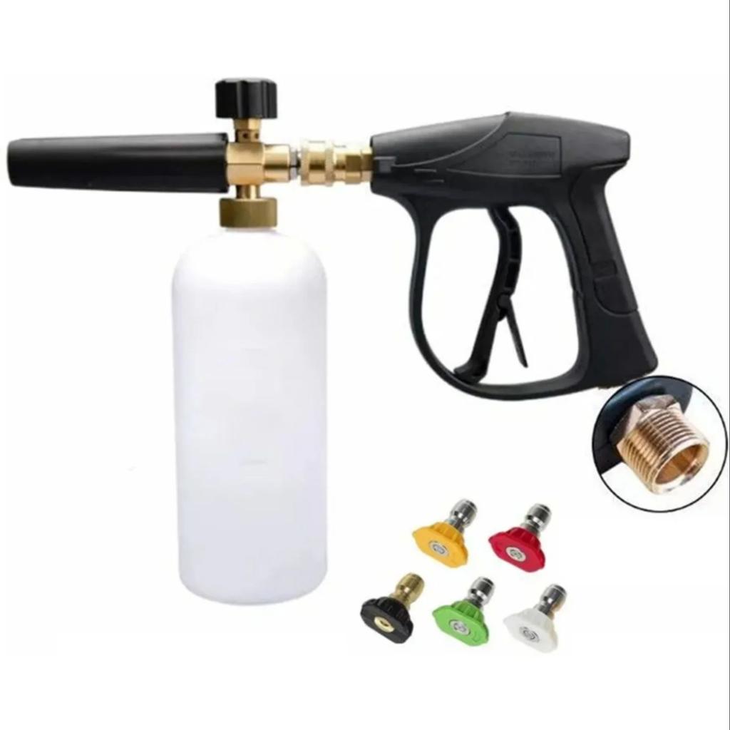 4350PSI Pure Copper High-Pressure Car Wash Nozzle for Professional Car Wash Shops with 1L Foam Spray Gun 1/4" Quick Nozzle Set