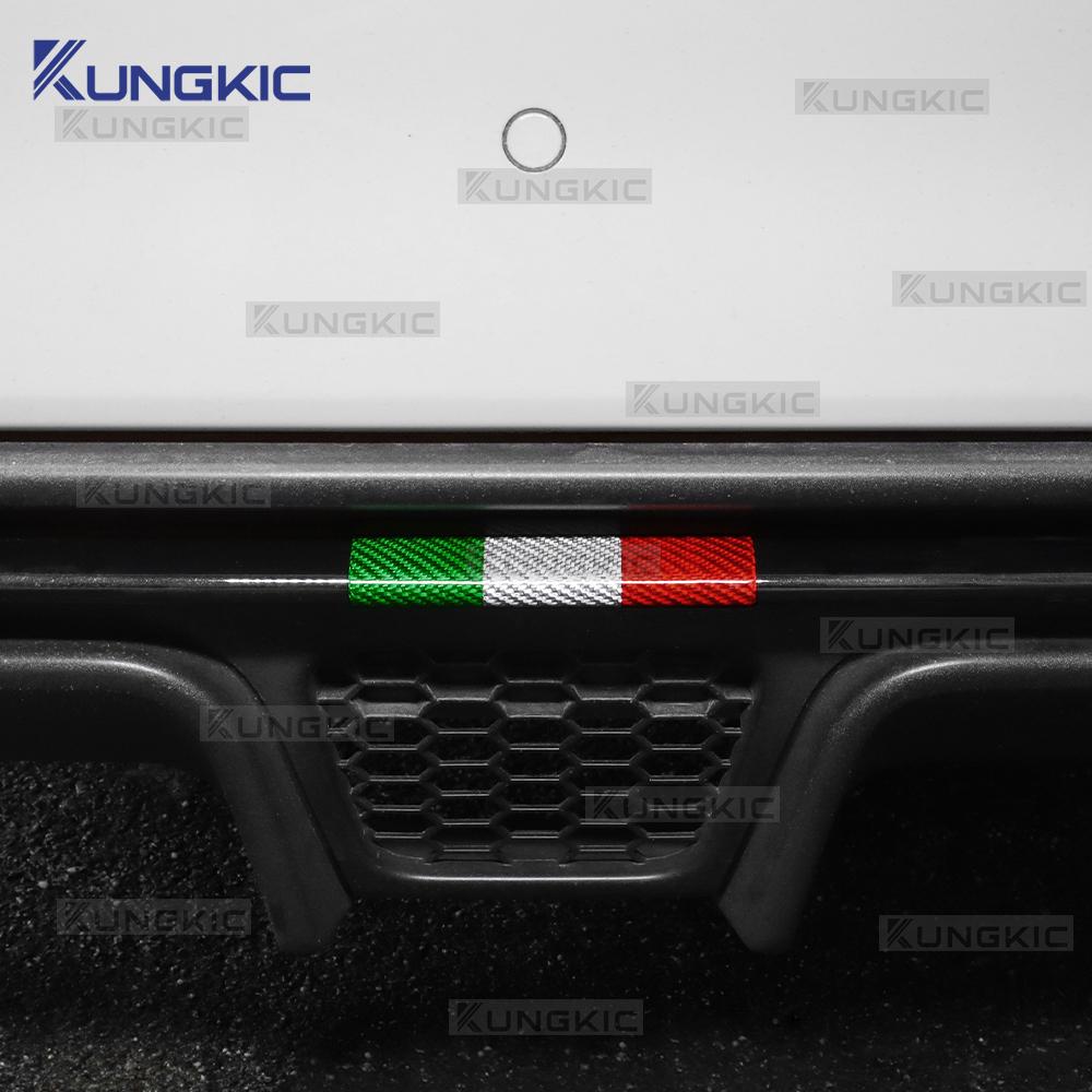 For Abarth 595 695 595C 695C 2017-2024 Real Dry Hard Italian Color Carbon Fiber Car Rear Bumper Lip Sticker Interior Accessories