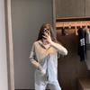 Women's Color-Woven Zipper Hoodie Casual Unisex Hooded Sweatshirt with 4 Stripes