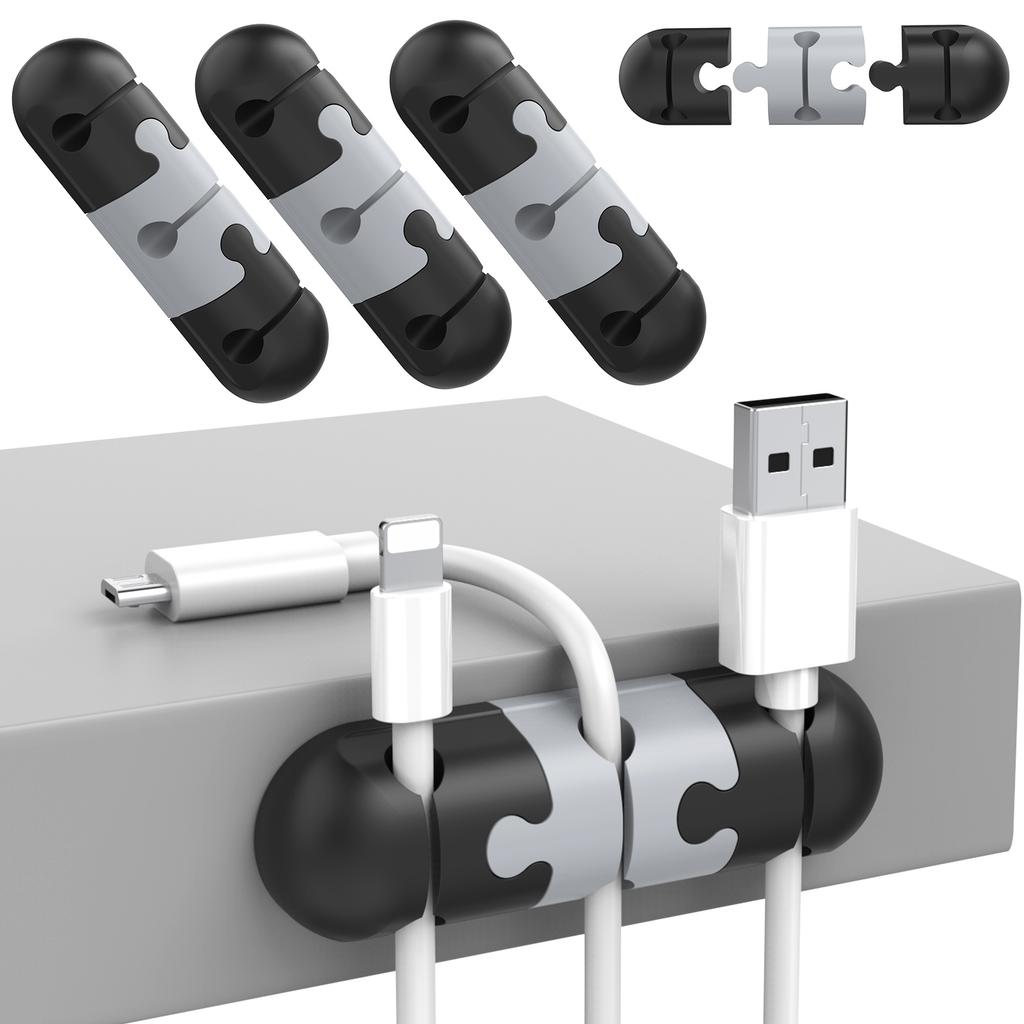 AHASTYLE PT-WE19 Desktop Cable Organizer Silicone Cord Management System Clip Holder
