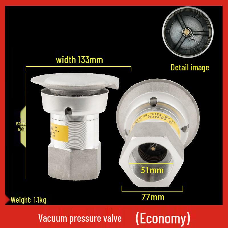2-Inch Aluminum Gas Tank PV Vacuum Pressure Valve, Flanged Threaded, Oil & Gas Breather DN50