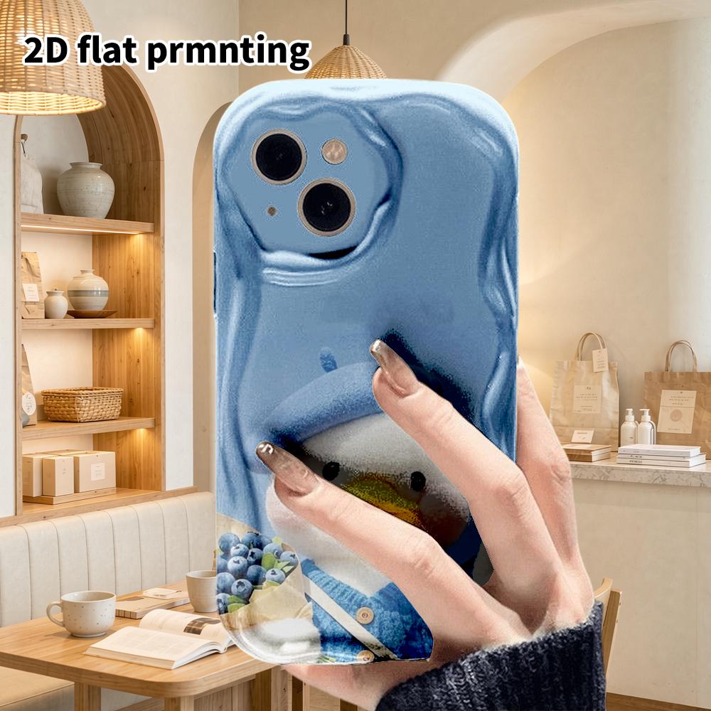 Phone Case: 2D Flat Design Suitable for iPhone 18 17 16 15 14 13 Pro, Couple Style, Blueberry Little Duck, Christmas and Halloween Gifts