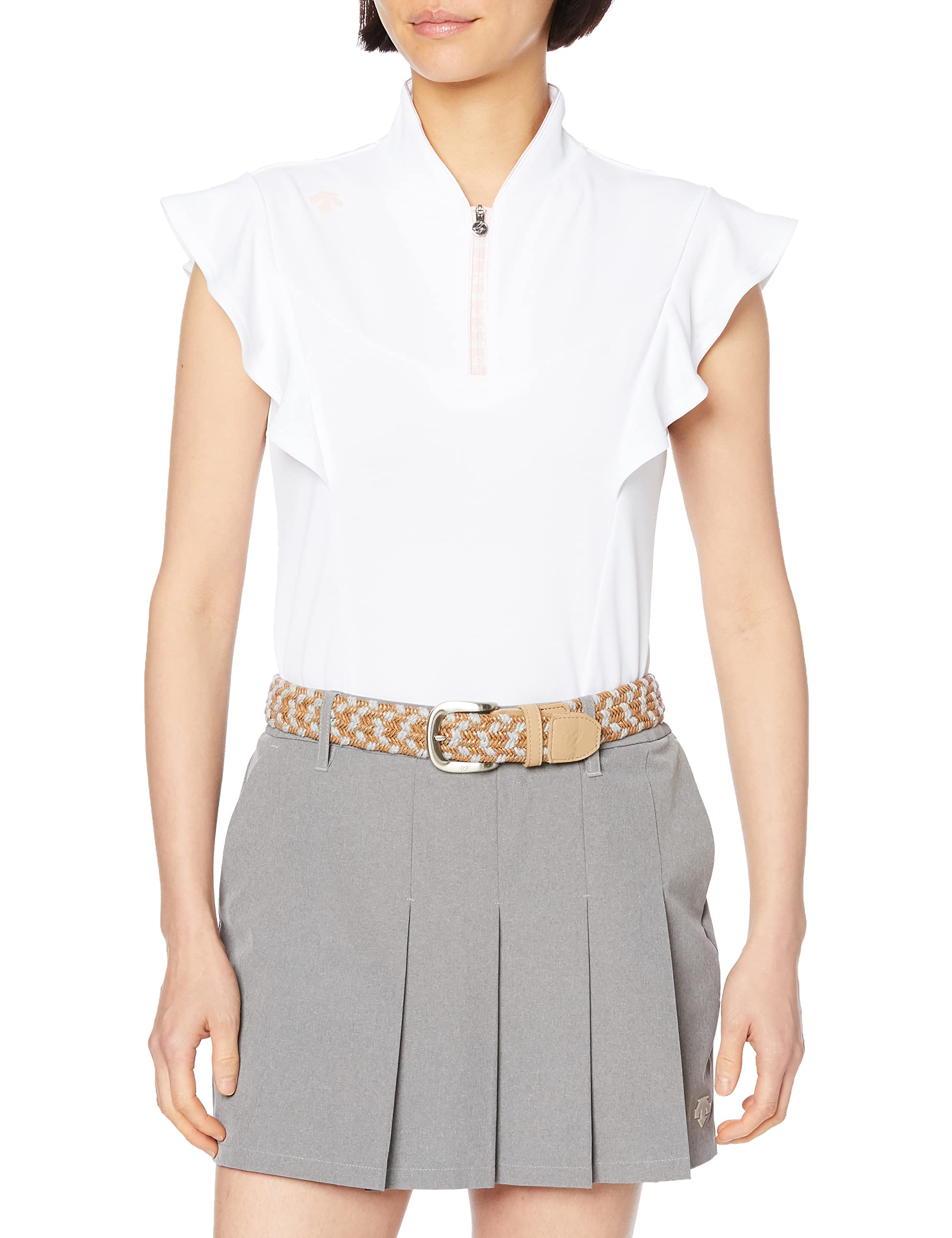 

Short Sleeve Shirt Sweat Absorbent Quick Drying UVCUT Flare Sleeve Golf DGWVJA17 WH00 Equivalent to Japanese Size S [DESCENTE GOLF] UPF50+ Women s
