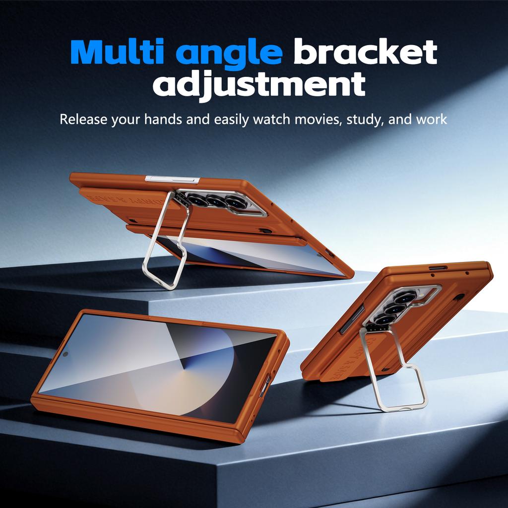 Wristband Hinge Protector Stand Case for Samsung Z Fold 8 Ultra 7 6 5 4 3 Shockproof Built-in Screen Film with Pen Slot Cover