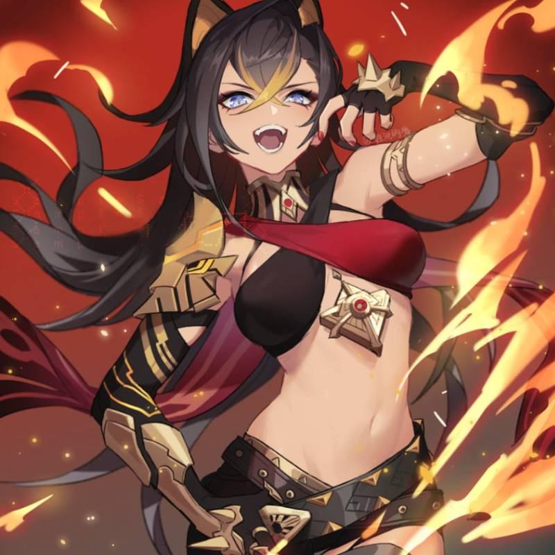 Impact Genshin Dehya Cosplay Costume Suit Game Anime Sexy Party Outfit Halloween