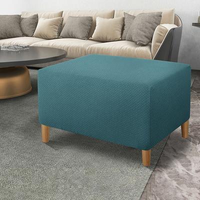 1PC Jacquard Color Sólido Decoración Hogar Elástico Funda Otomana Antideslizante Funda Taburete Todo Incluido Protector Rectangular