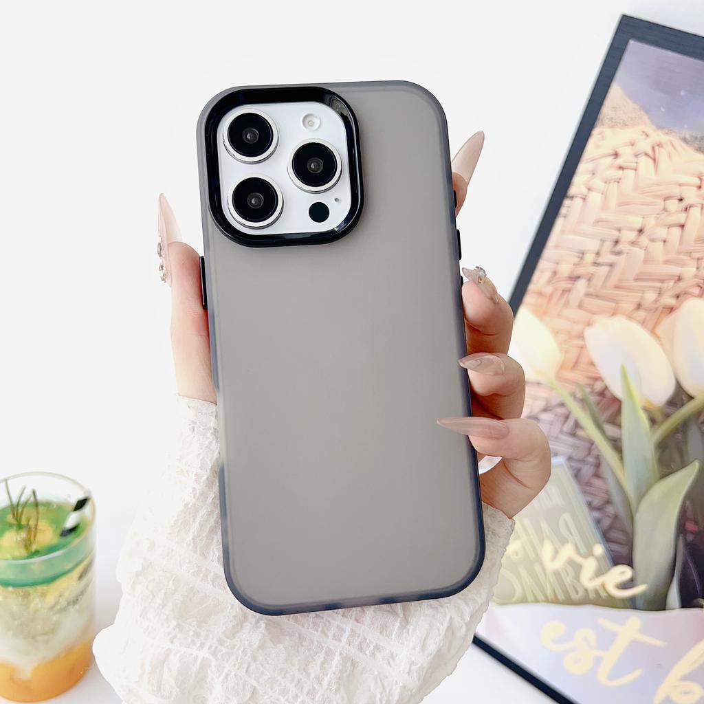 High Candy Matte TPU+PC+PET Phone Case for iPhone 16/15/14/13/12/11 Pro Max Plus Simple Style Youth Shockproof Protection Cover