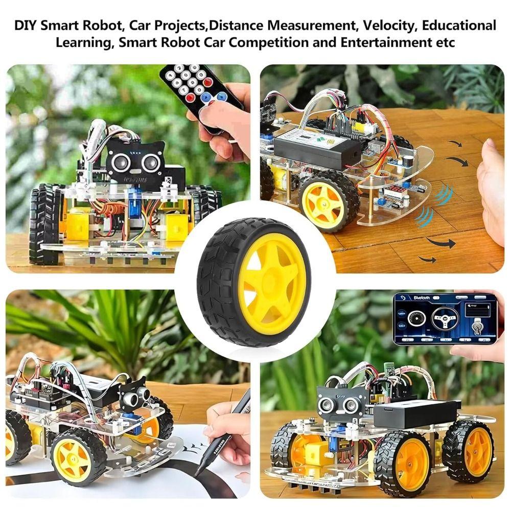 Magnetic TT Motor Tire Wheel Yellow Dual Shaft Gear Motor No-load Speed DC Electric Motor DIY
