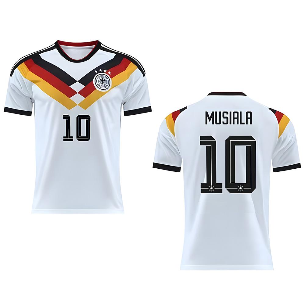 

Чемпіонат світу 2026 Німеччина Домашня футболка Номер 10 Мусіала 17 Віріц 6 Кімміх 7 Хаверц 9 Фюллькруг 13 Мюллер Футболка Unisex M