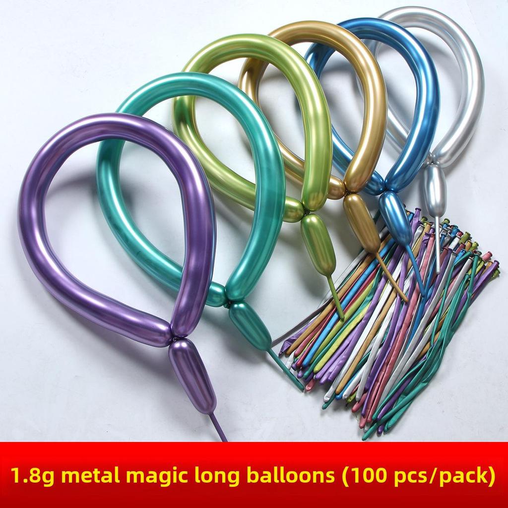 Metallic 260 Magic Balloon 1.8g - Perfect for Birthday Party Decor, Balloon Modeling, and DIY Arrangements