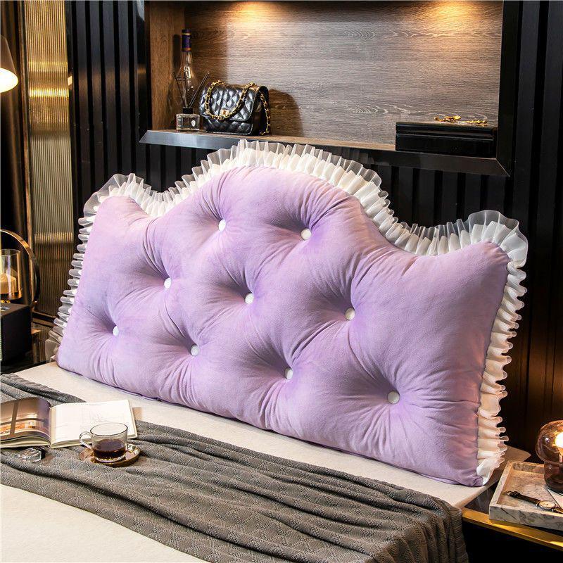 Princess Backrest Cushion: Soft Crystal Velvet, Removable & Washable Pillow for Tatami Bed