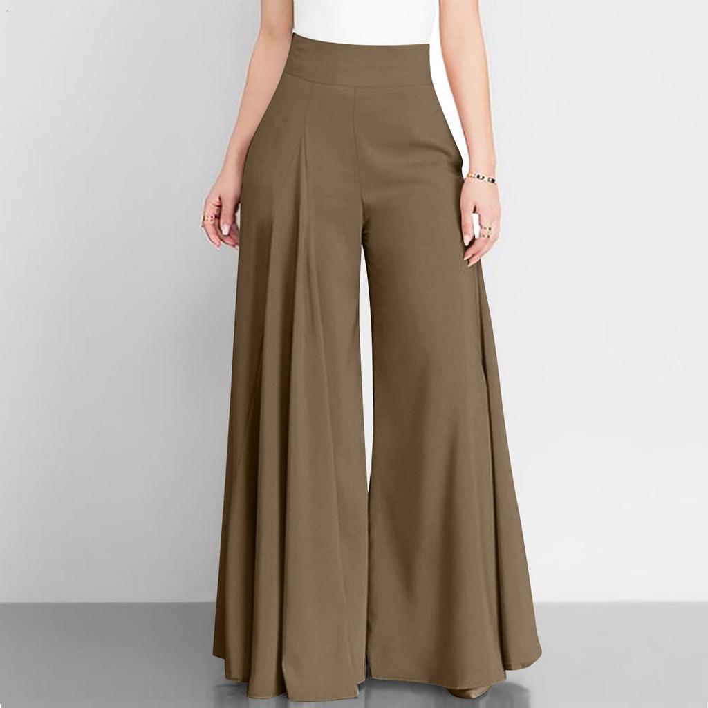 Women's High Waist Wide Leg Solid Color Casual Pants
