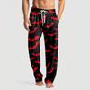 Men's Knitted Halloween Print Pocket Casual Pants Pajama Pants
