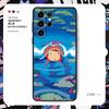 Fashion Cartoon Ponyo Phone Case For Samsung Galaxy S25 S24 S23 S22 S21 S20 Plus Ultra Note20 Limited Soft Black