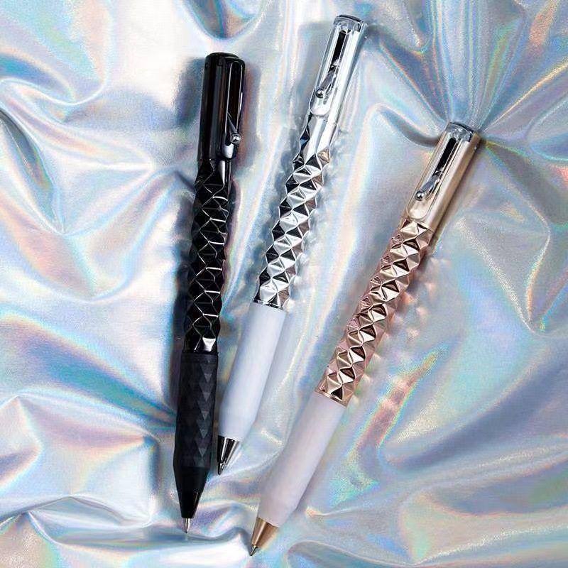 Geometrische Metalen Kreukel Pen Stressverlichtend Speelgoed Pennen Decompressie Pen Indrukbare Vervormbare Gel Pen Creatief Schrijfgerei Cadeau