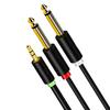 High Fidelitys 1/8 To 1/4 Stereo Cable 3.5mm To Double 6.35mm Audios Cable with Gold Plated Connectors for Clear Sound