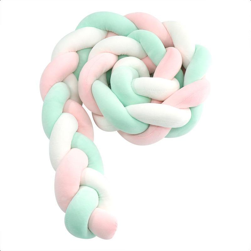 3 Stränge geknoteter geflochtener Streifen für Kinderzimmer, Mutter- und Säuglingsqualität, Krippenschutz, Antikollisionsstreifen, Sicherheitszaun