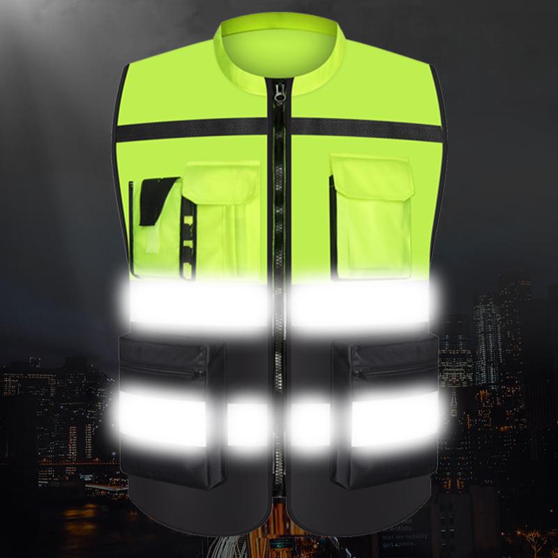 High Visibility Reflective Vest Working Clothes Motorcycle Cycling Sports Outdoor Reflective Safety Clothing Reflective Jacket