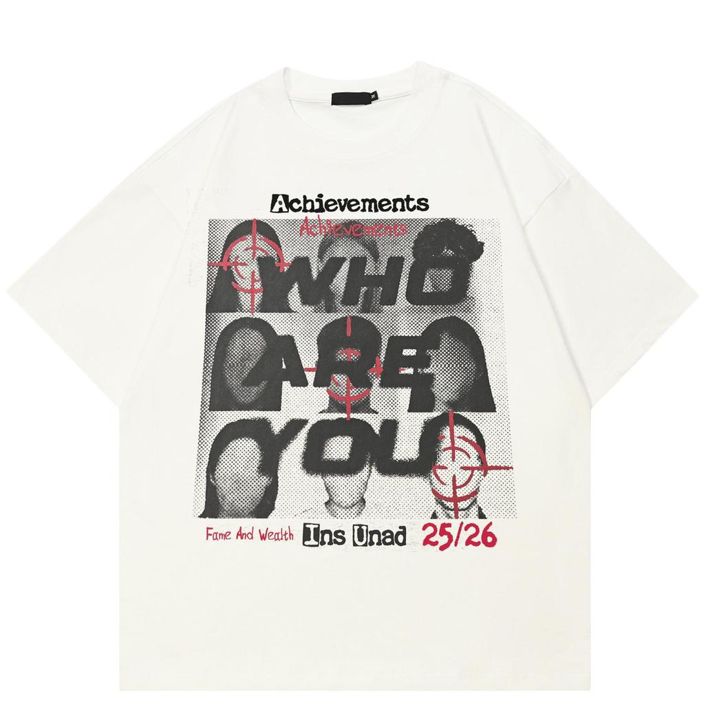 Streetwear Face Graphic T-Shirt Cotton Tshirt Unisex Tops Tees Summer Short Sleeves T Shirt