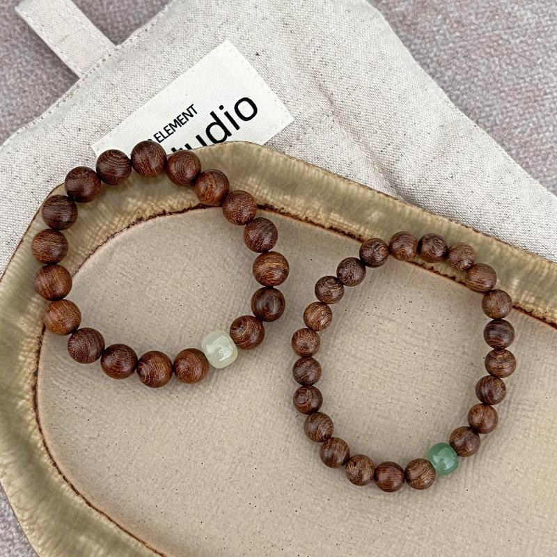 Vintage Pink Brown Beaded Bracelet Unique Stylish Jewelry Gift For Women Friendship Bracelets