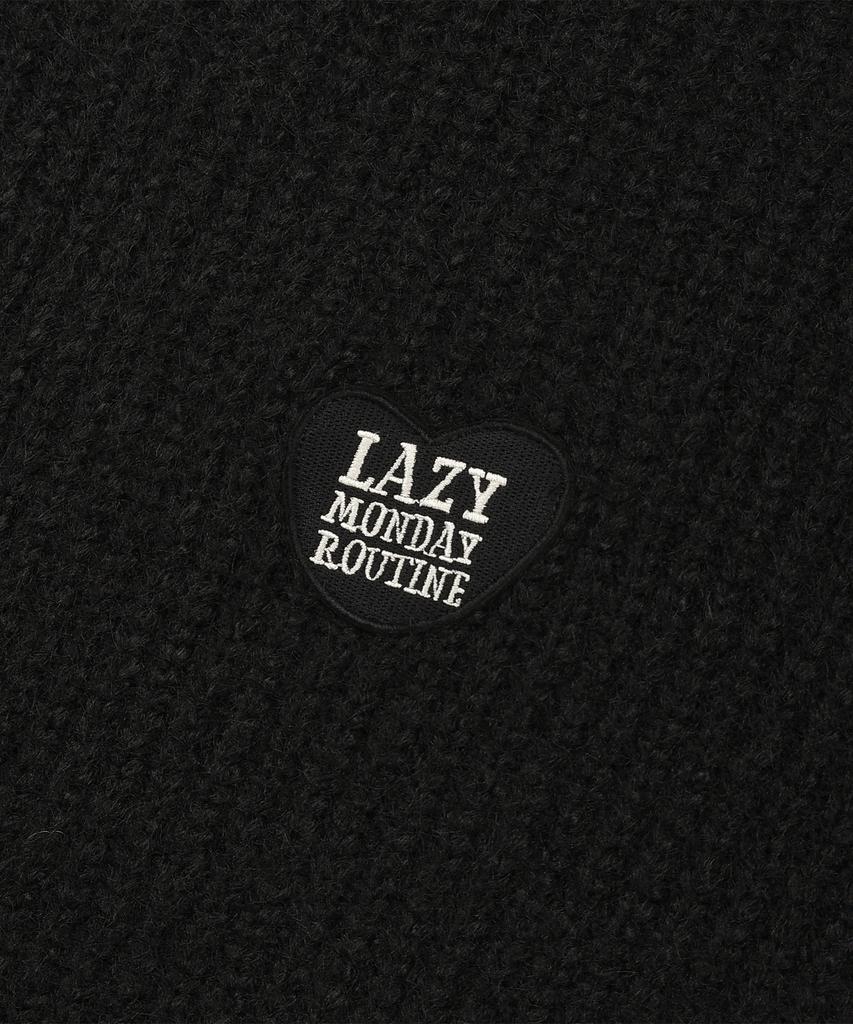 LMR Hairy Heart Embroidered Pullover Knit Black