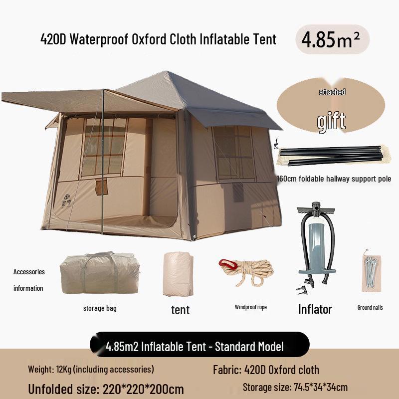 Inflatable Quick-Deploy Windproof Rainproof Tent for Portable Outdoor Camping