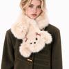 Thick Warm Cartoon Dog Scarf Bow Decor Neck Wrap Cute Winter Scarf  Women