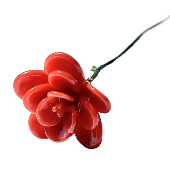 Ručně foukaná skleněná květinová dekorace s drátěným stonkem, ručně vyráběná figurka s barevnou glazurou, květinová váza, ozdoba do domácího obývacího pokoje, na kancelářský stůl