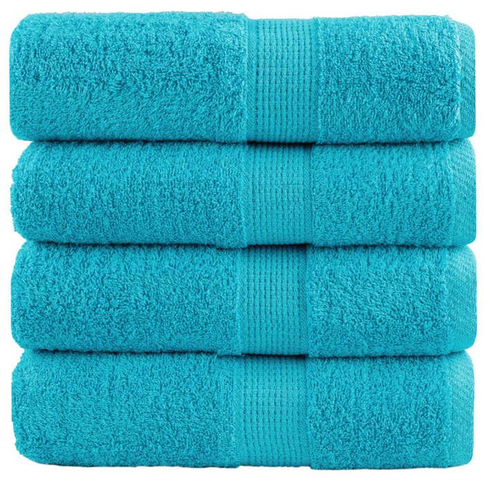 VidaXL Premium Washcloths SOLUND 4 Pieces Turquoise 30 X 30 Cm 600 G/m² 137444