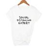 Social Distancing Expert Summer T Shirts Women Clothing Short Sleeve Tshirt Female Casual Harajuku Tops Tees