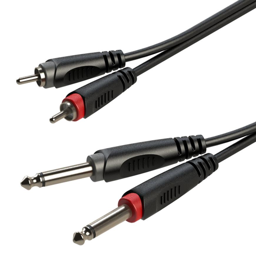 Kabel Audio 2 X Rca / 2 X Jack 6.3Mm Mono 3M Smart Roxtone Sacc150L3