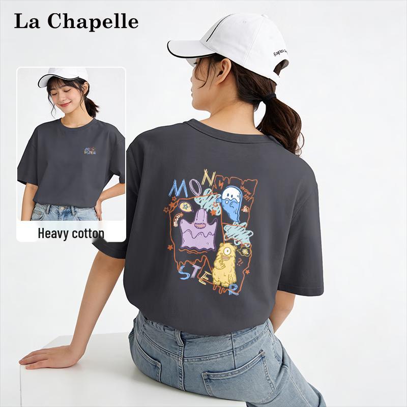 La Chapelle Women s Loose Fit Monster Print Cotton T-Shirt XL