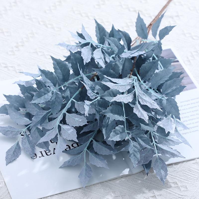 Simulation of green plant leaves, bundle of Lingxiao leaves, wedding bouquet set simulation leaf decoration