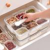 Spice Storage Box 9 Compartments Divided Serving Tray with Lid Food Grade Fruit Nut Snack Storage Box Organizer Charcuterie Container