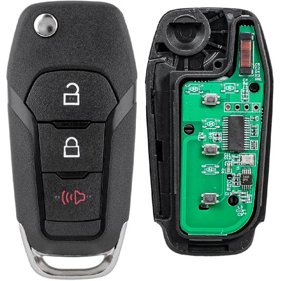 Flip Key Fob Replacement Fits For 2015 2016 Ford F150 Key Fob F250 F350 2017 2018   Explorer (2016-) F350 F450 Ranger Ecosport Bronco Keyless Entry